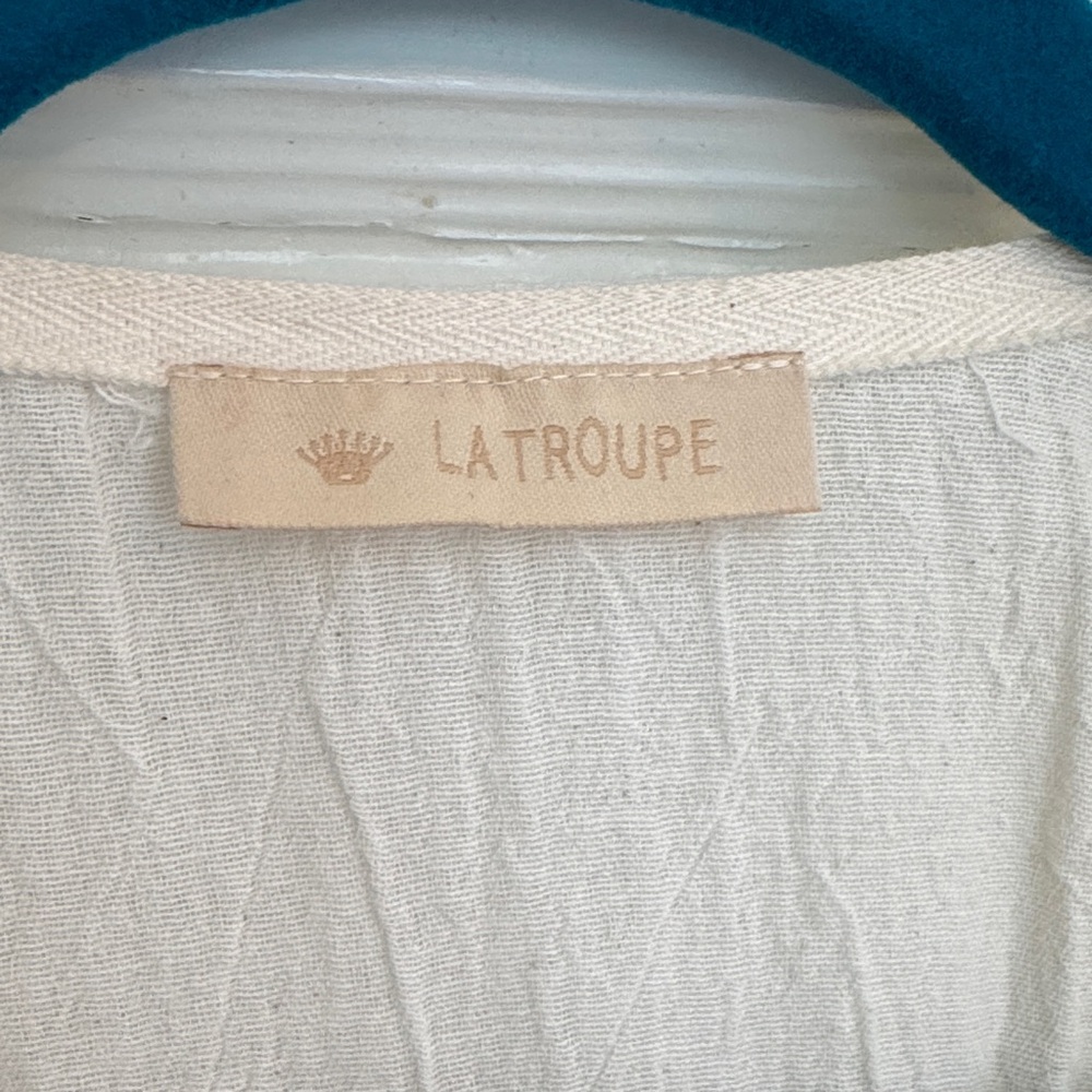 Cream Women's Swim Coverup with Brown Accents - Picture 3 of 7